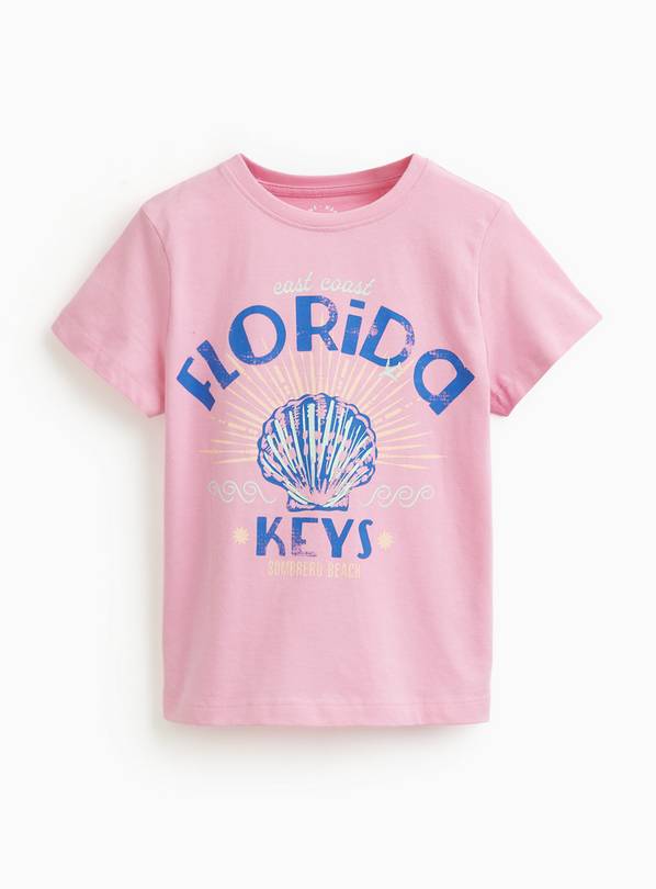 Bright Pink Florida Graphic T-Shirt 8 years